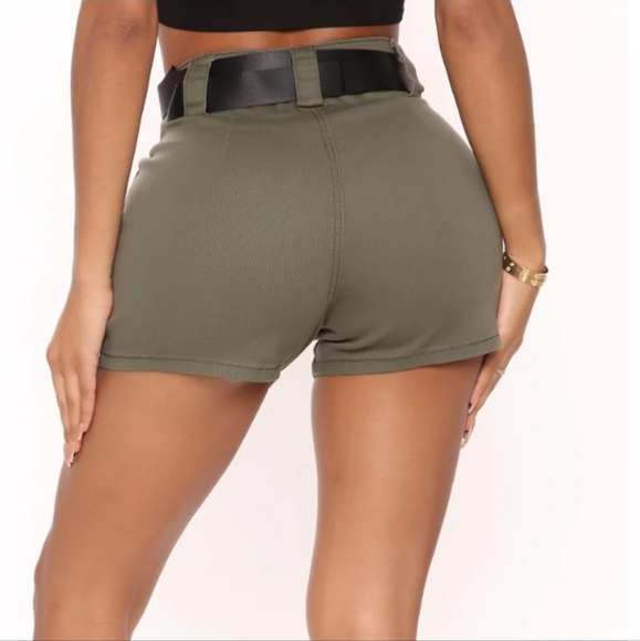 Cargo belted shorts - olive - Picture 2 of 3